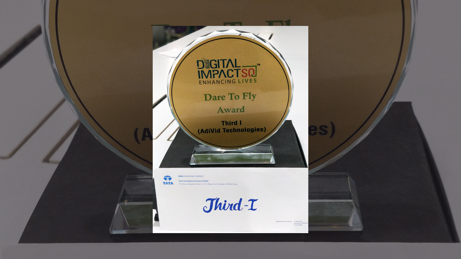 Awarded by TCS CTO Ananth Krishnan (DISQ)